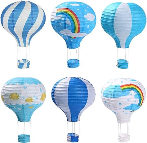 Hot Air Balloon Paper Lanterns For Wedding Birthday Engagement Christmas Party Decoration Blue