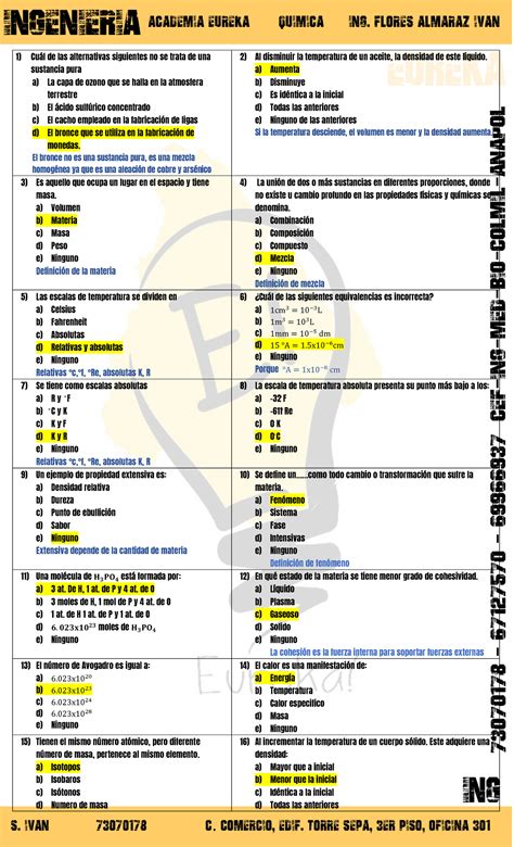 Quimica Ayuda En Qu Mica Cul De Las Alternativas Siguientes