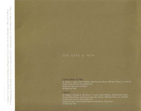 Car Tula Interior Trasera De Tank Sex Love Pain Portada