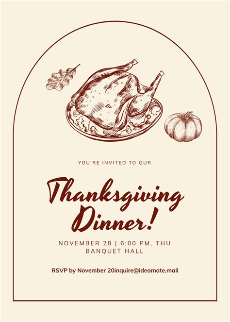 Free Pumpkin Thanksgiving Invitation Template to Edit Online