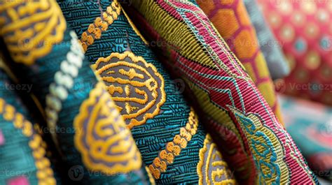 Vibrant Traditional Textile Patterns with Intricate Designs and Rich