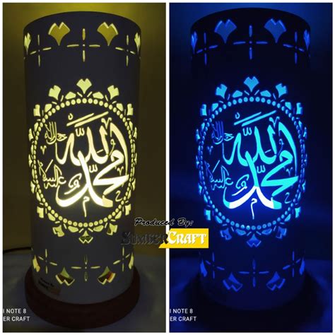 Jual Lampu Hias Tidur Kaligrafi Lafad Allah Muhammad Handmade Dari Pipa