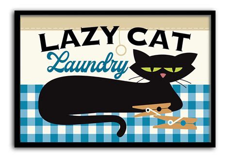 Retro Cat Art Prints For Your Laundry Room From DexMex Hauspanther