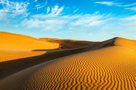 Sam Sand Dunes Of Thar Desert Under Beautiful Sky Rajasthan Photo