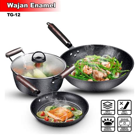 Jual Dtg Paket Cookware Tebal Paket Peralatan Masak Panci Enamel Tutup