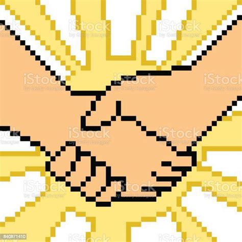 Vector Pixel Art Hand Sign Stock Illustration - Download Image Now