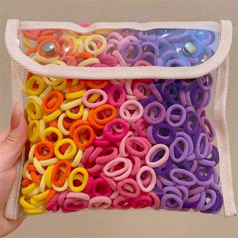 200pcs Set Hair Ties Korean Fashion Simple High Elastic Rubber Band ...