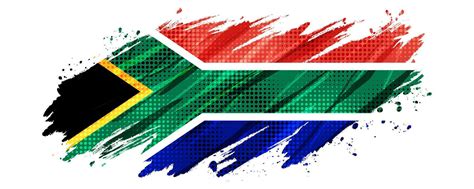 South Africa Flag with Brush Paint Style and Halftone Effect. South ...