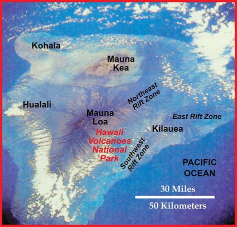 Hawaiian Volcanoes Map