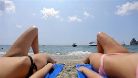 Sexy Bikini Body Sunbathing On Beach Stock Footage Video Royalty Free Shutterstock