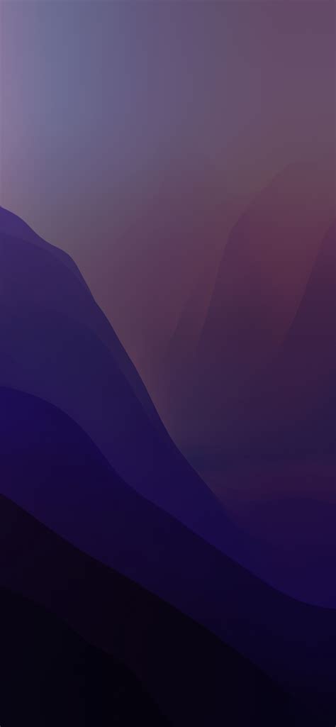 macOS Monterey Wallpaper 4K, 5K, Stock, Purple, Dark Mode