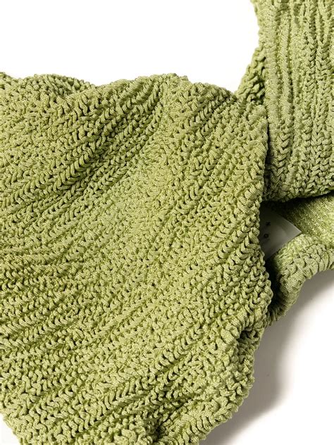 Hunza G Jamie Bikini Metallic Moss In Green Modesens