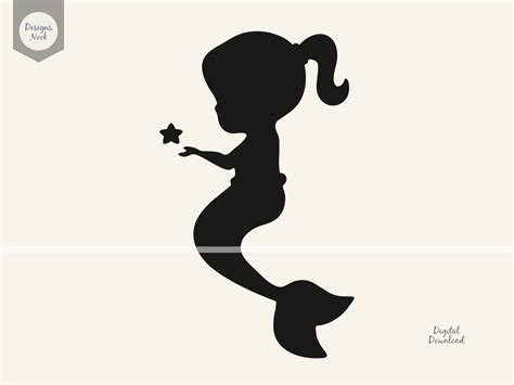 Cute Mermaid Svg Young Mermaid Svg Little Mermaid Svg Mermaid Vector