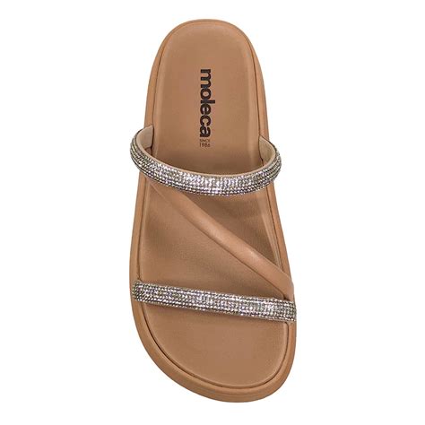 Tamanco Moleca Papete Strass Nude Marina Bia Calçados