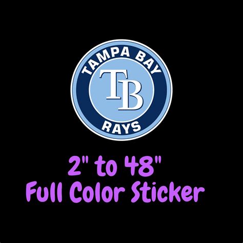 Tampa Bay Rays Circle With Name Full Color Vinyl Sticker Custom Size Biggest Decal Shop