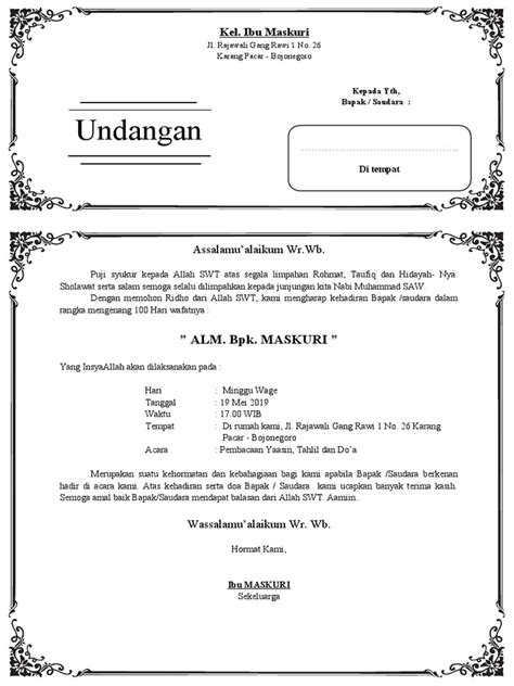 Template Undangan Tasyakuran | PDF