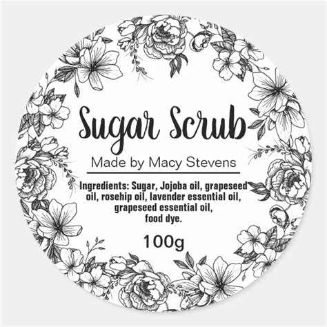 Customizable Sugar Scrub Label Zazzle