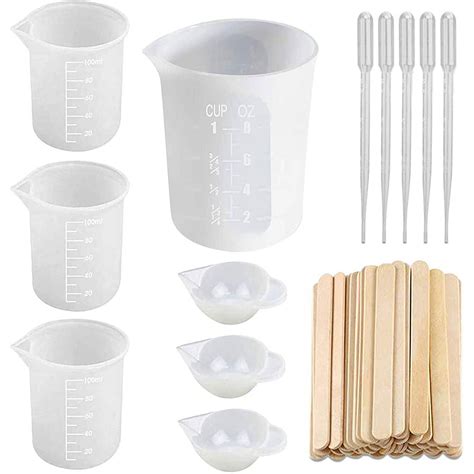 Silicone Measuring Cups for Epoxy Resin, Reusable Mixing Cups Resin