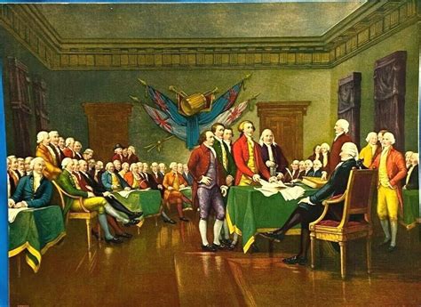 Signing The Declaration Of Independence John Trumbull Vintage Litho