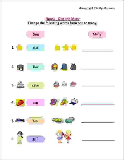 Singular And Plural Noun Worksheets For Grade 1 Kids To Practice Plural