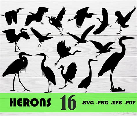 Herons Svg Great Heron Svg Black Heron Svg Bird Heron Svg Heron Heron Print File Birds Print