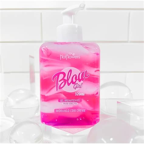 Gel Creme Hidratante Para Virilha Blow Girl Beijável Sabor Morango Creme Hot Flowers ml