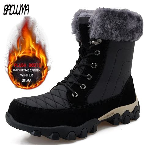 Botas De Nieve De Invierno Para Hombre C Lidas Botas Altas De Piel