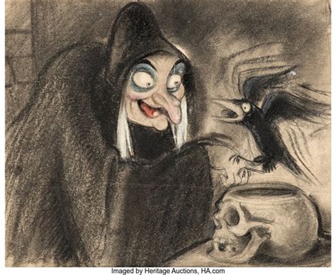 Snow White And The Seven Dwarfs Old Hag Storyboard Drawing By Joe Grant