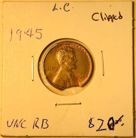 1945 Lincoln Wheat Cent Unc RB With Curved Clip EBay