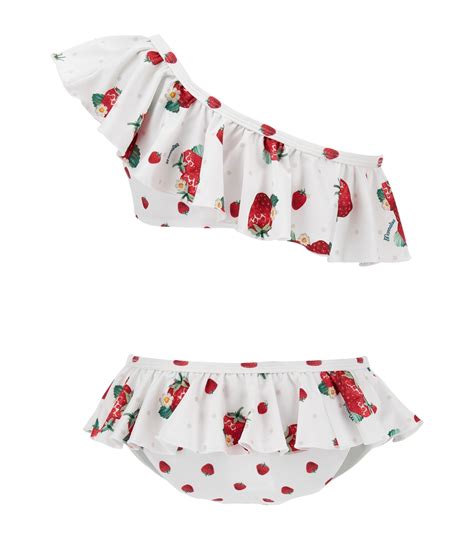 Monnalisa Strawberry Print Ruffle Bikini 2 13 Years Harrods Us