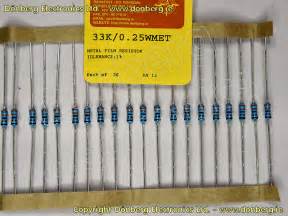 Resistor: 33k Ohms / 0.25WMET - METAL FILM RESISTOR TOLERANCE: 1% - US ...
