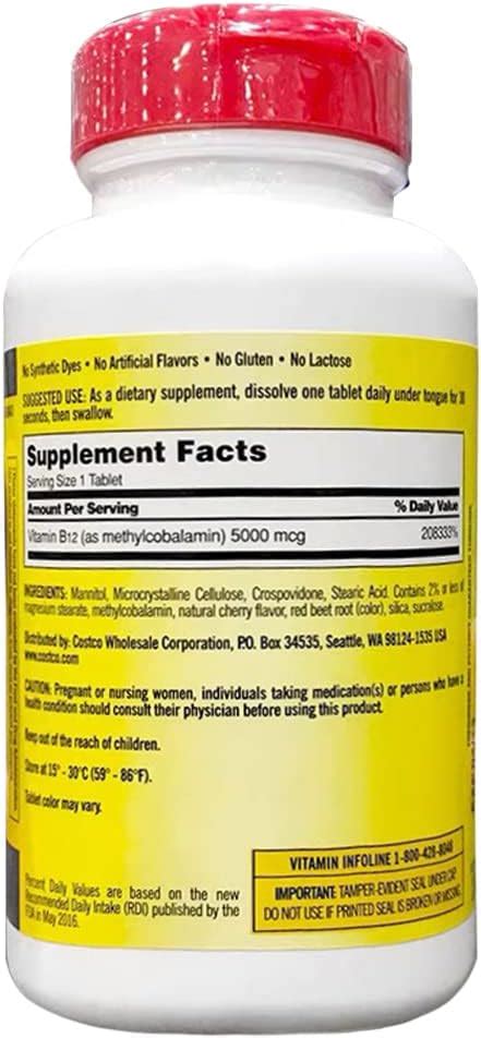 Buy Kirkland Signature Expect More Quick Dissolve B12 5000 Mcg Vitamin