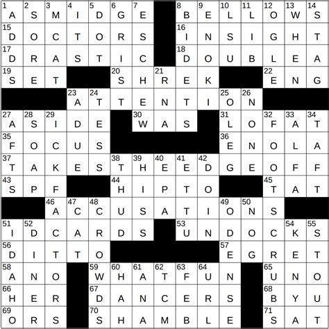 Ny Times Crossword Apr Thursday Nyxcrossword