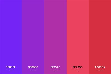violet color palettes  names  hex codes violet color
