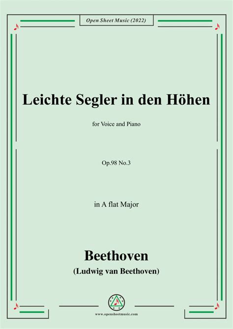 Beethoven Leichte Segler In Den Hohen Op No In A Flat Major From