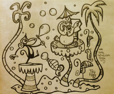 Tiki Drawing Tiki Tony The Beachcomber S Shack