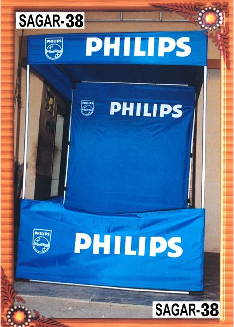 Blue 4x4x7 Ft Promotional Exhibition Stalls Promo Folding Stalls At