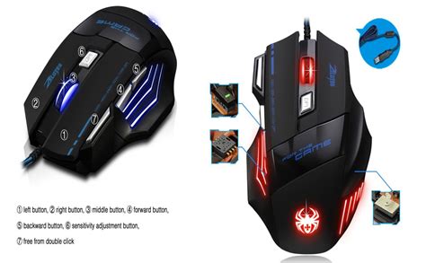 Amazon Zelotes Ergonomic 7200 DPI LED Optical Wired Gaming Mouse