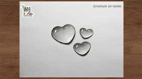 Basic Easy Pencil Drawing And Shading With Heart Symbol Water Drops