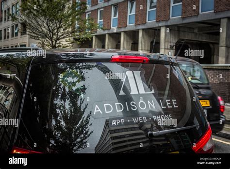 Rear window of an Addison Lee Minicab in London, UK Stock Photo - Alamy