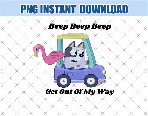 Muffin Heeler Pedal Car Bluey Muffin Bluey Png Funny Muffin Etsy