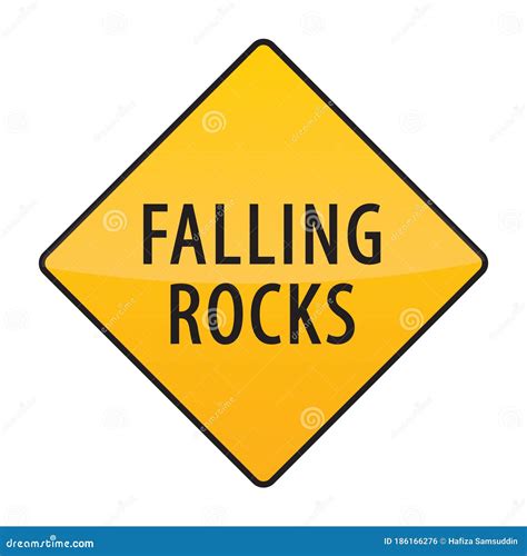 Falling Rocks Warning Sign. Vector Illustration Decorative Design Stock ...