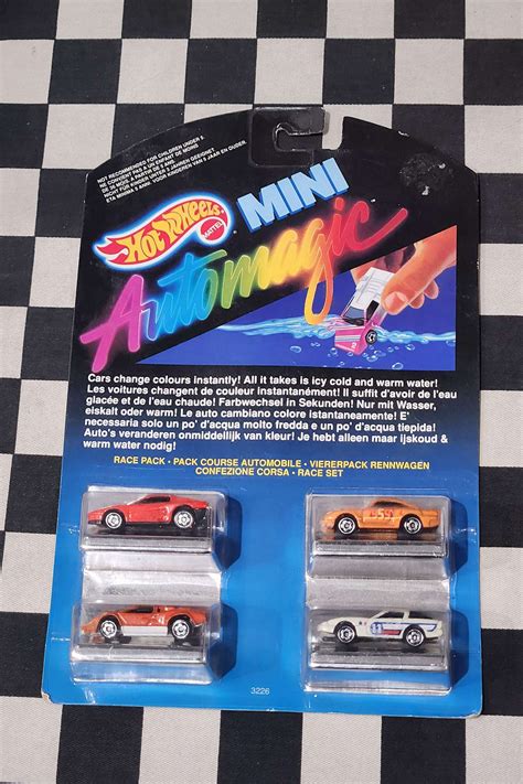 Vintage 1988 Hot Wheels Mini Automagic Race Set Ferrari Lambo Porsche Corvette Kustomkollector