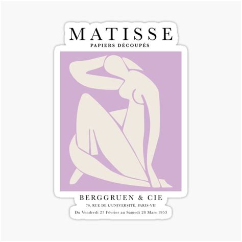 Henri Matisse Nude Paper Decoupes Art Pink Matisse Cutout S Sticker By Re Make Redbubble