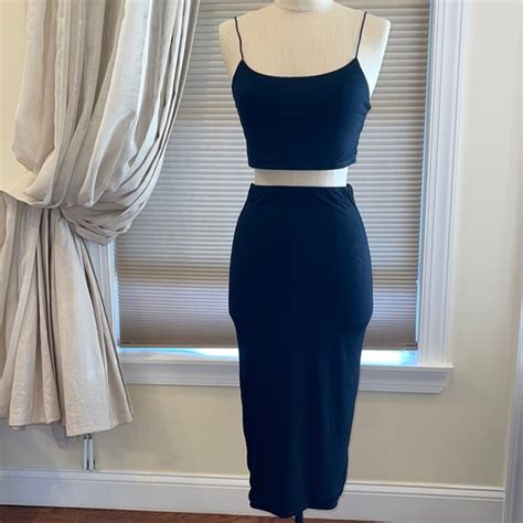 Naked Wardrobe Skirts Naked Wardrobe Sexy Crop Top With Midi Skirt Poshmark