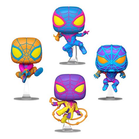 Marvel Spider Man Mile Morales Black Light Pop Vinyl Figure Pack