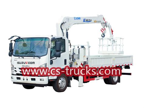 China Customized ISUZU 700P Crane Truck With Aerial Bucket