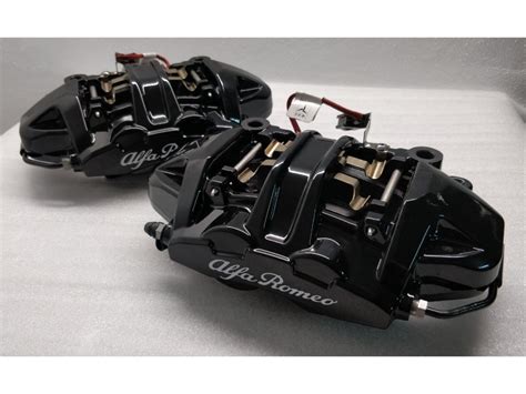 Genuine Alfa Romeo Brembo 4 Piston Brake Caliper Kit Black With White