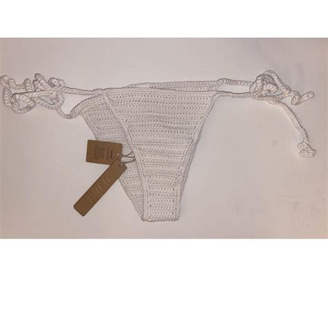Nwt Skims Crochet Tie Bikini Bottom Marble Size Depop