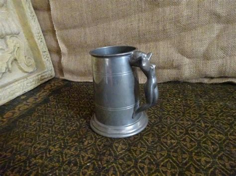 Vintage Naked Woman Handle Pewter Tankard Etsy